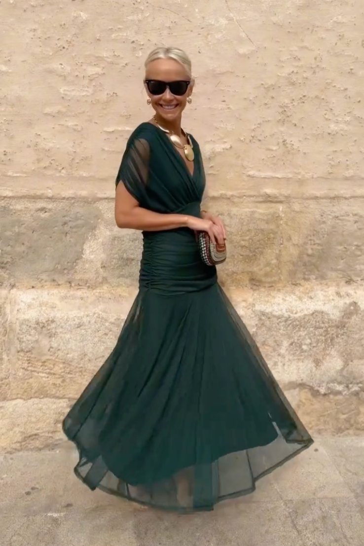 Chiara | Abito lungo elegante con drappeggio