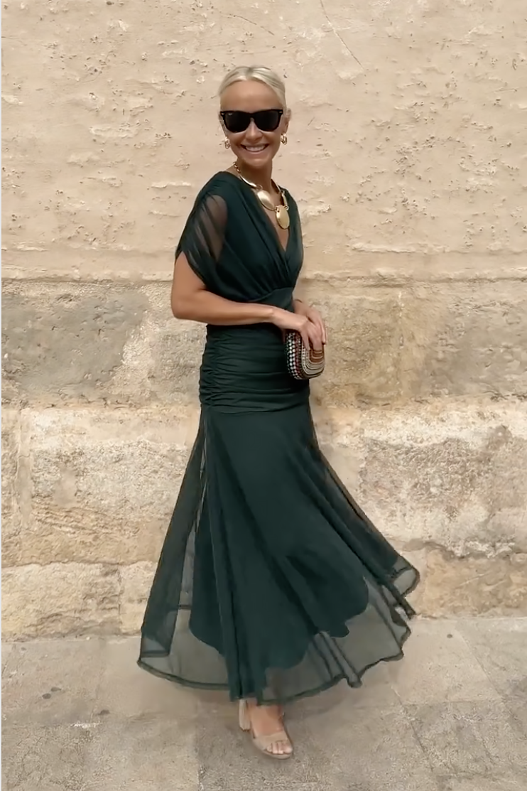 Chiara | Abito lungo elegante con drappeggio