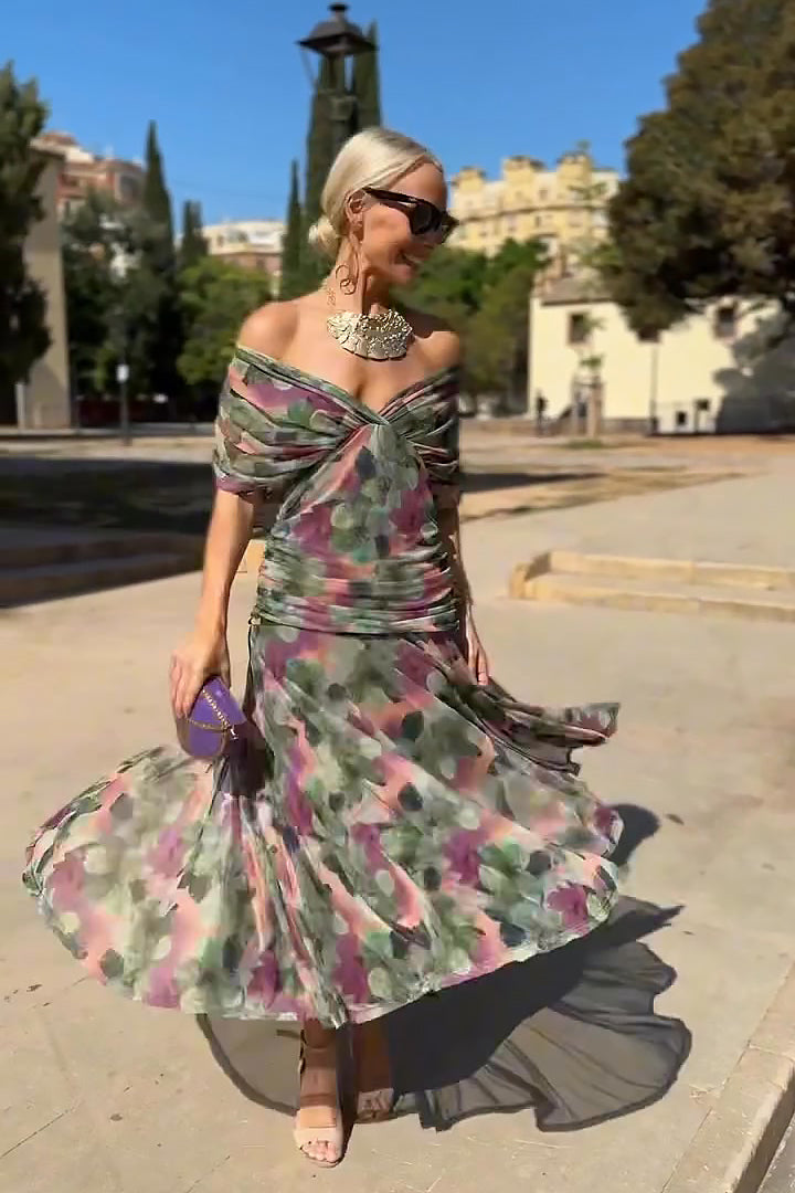 Chiara | Abito lungo elegante con drappeggio