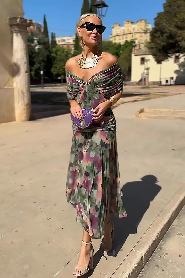 Chiara | Abito lungo elegante con drappeggio
