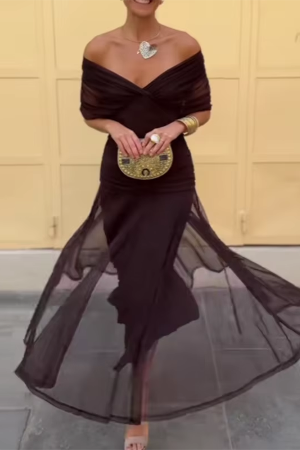 Chiara | Abito lungo elegante con drappeggio
